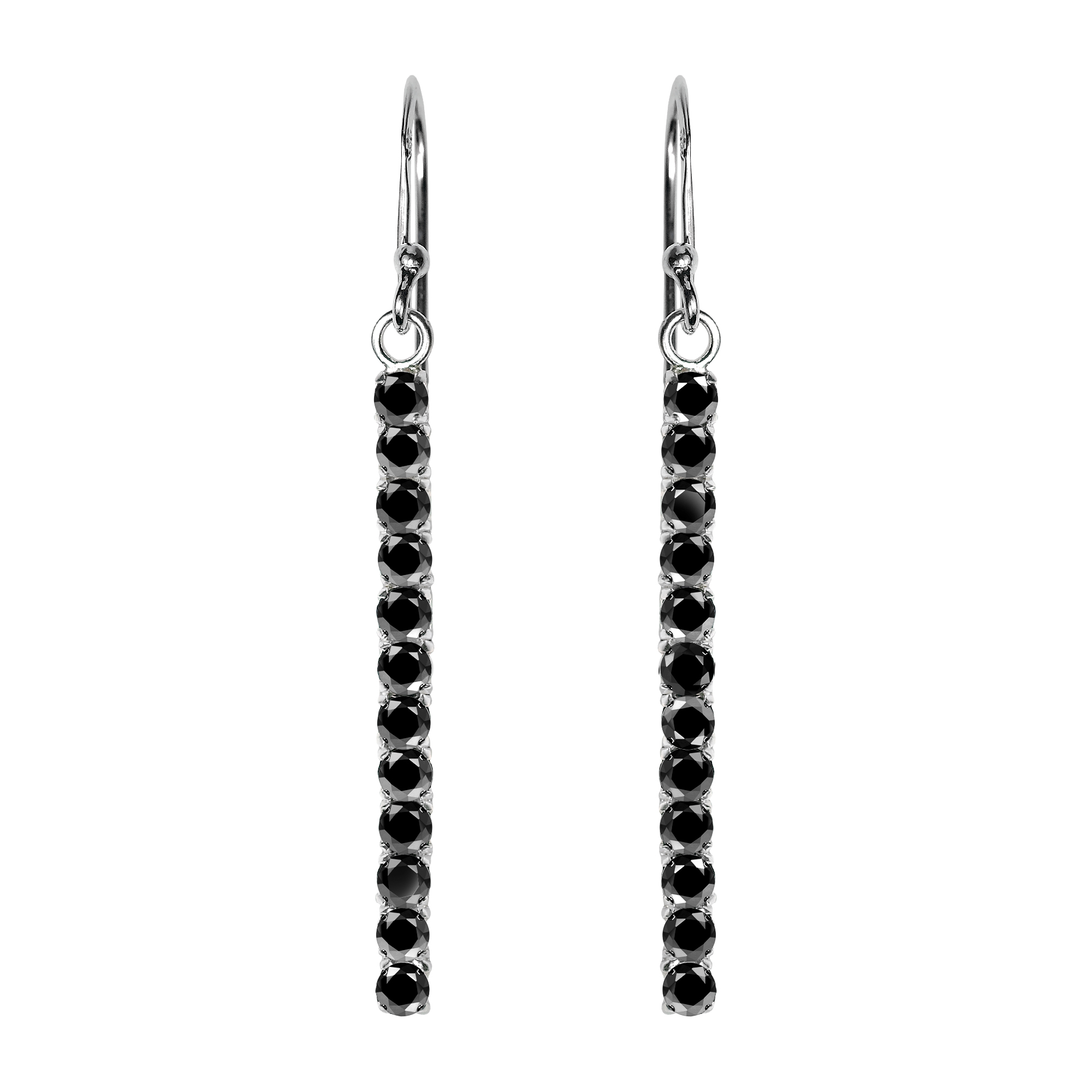 Charming Black Cz Journey Stick Sterling Silver Drop Earrings Aeravida Katsaya From Thailand Handcrafted This Lovely Sterling Silver Dangle Earrings The Feature Cubic Ziconia In A Journey Design Style
