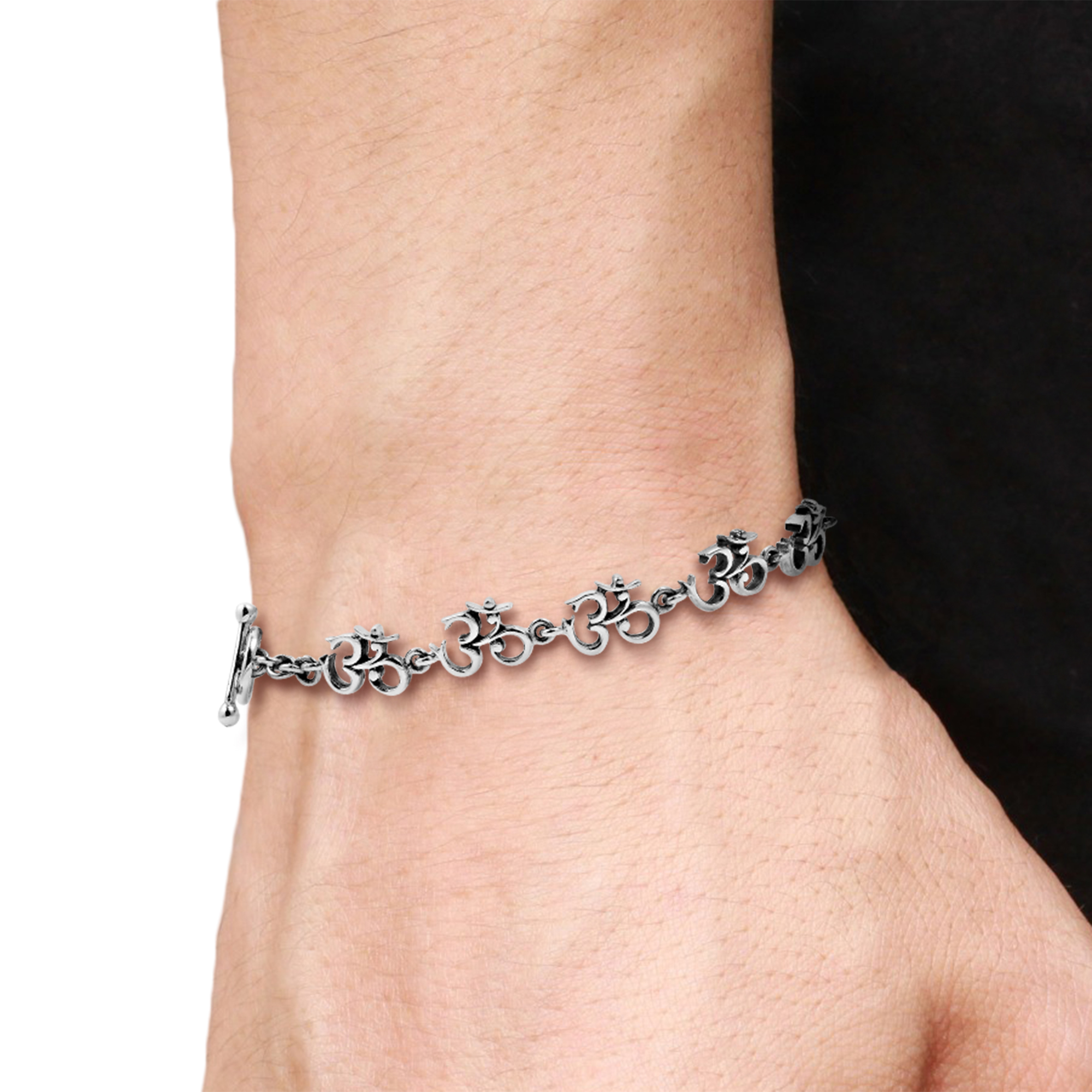 Om Bracelet Men Best Bracelets Elaborate Aum Om Symbol Link 925 Silver Bracelet 8 In Aeravida