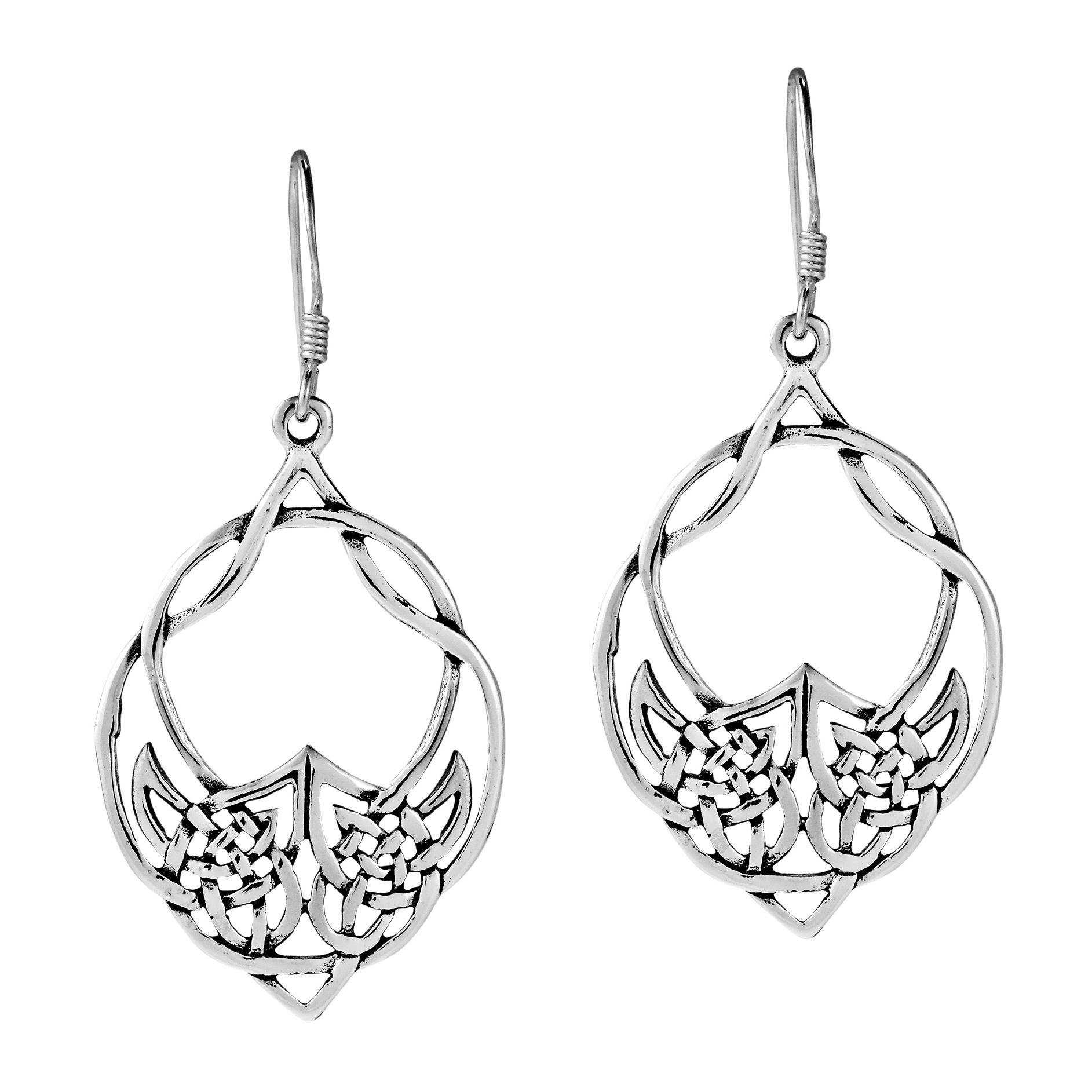 Unity Celtic Knot Oval 925 Sterling Silver Dangle Earrings Aeravida Product
