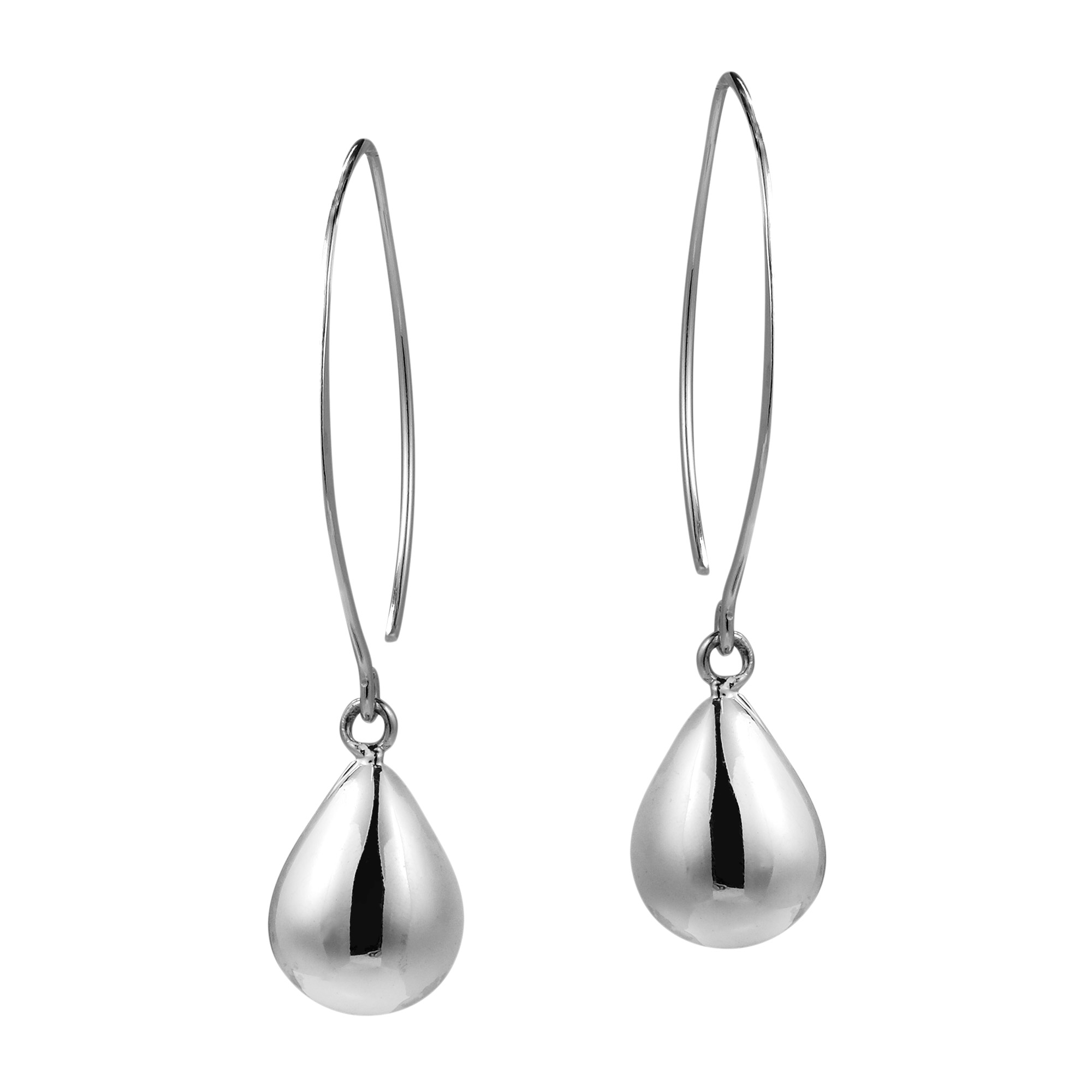 Clic Teardrop 925 Sterling Silver Elongate Dangle Hooks Earrings Teardrop 925 Sterling Silver Elongate Dangle Hooks Earrings Product