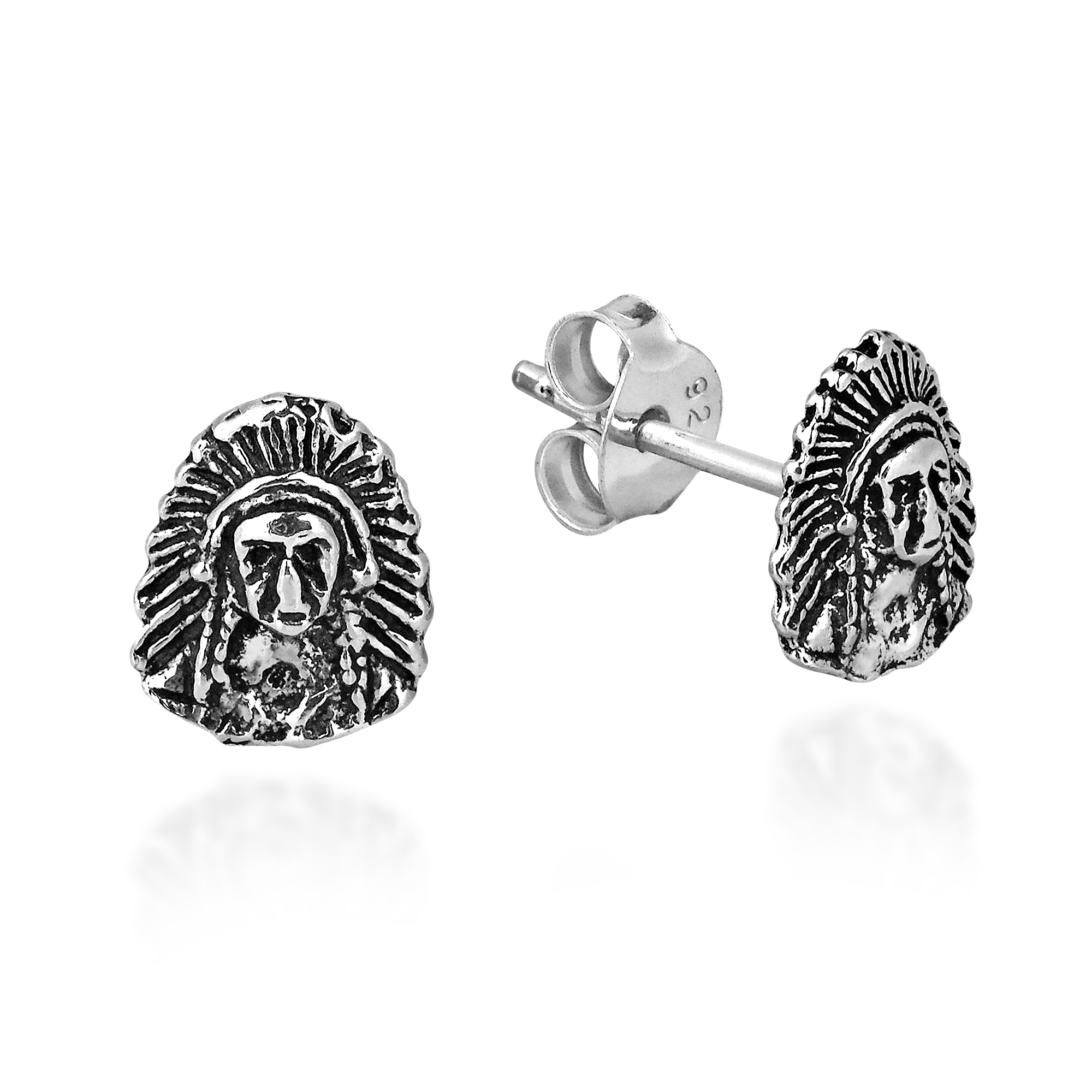 Native American Style Sterling Silver Post Stud Earrings Aeravida Expertly Crafted In Sterling Silver The Earring Feature An Oxidized Finish For