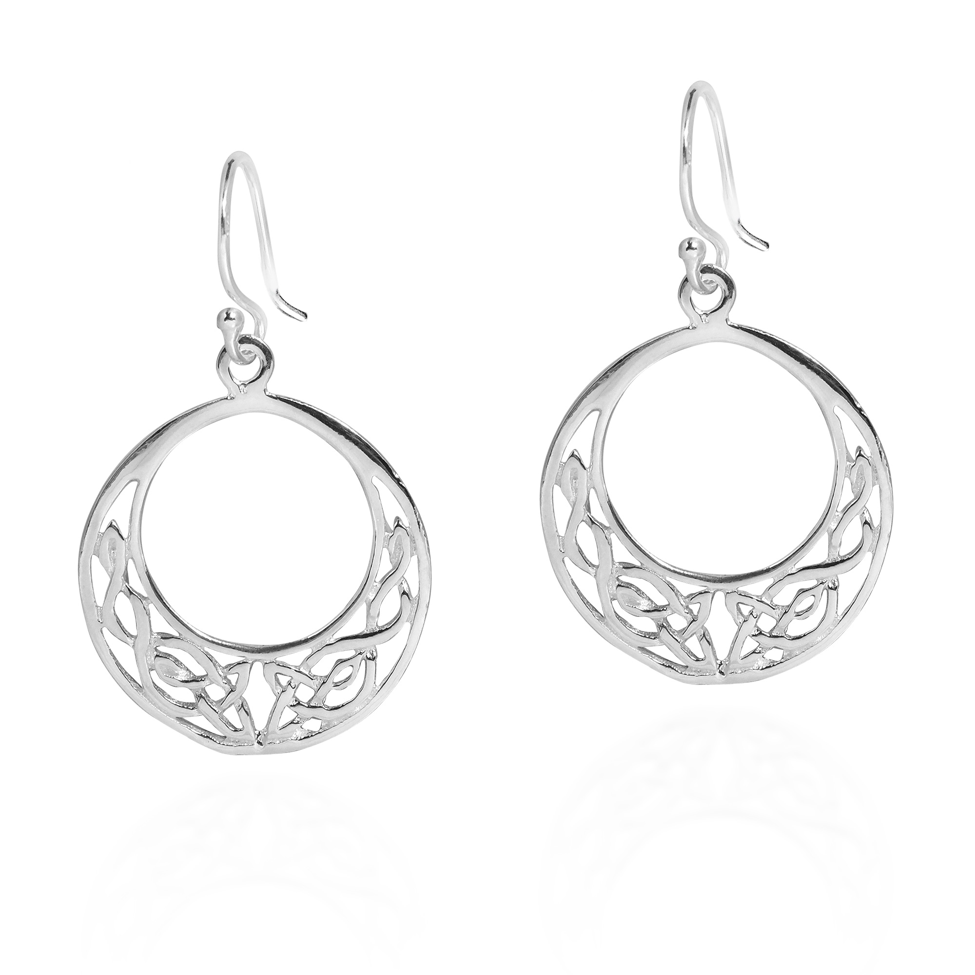 Celtic Lace Weave Loop 925 Sterling Silver Dangle Earrings Aeravida Katsaya Designed This Timeless Round Shape Sterling Silver Earrings From Thailand The Feature An Endless Weave Of Symbolic Celtic Knot