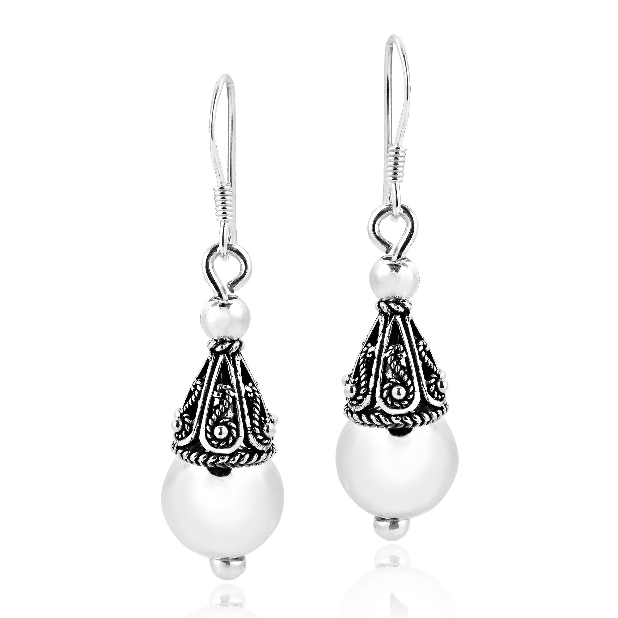 Gorgeous Thai Filigree Ball Sterling Silver Dangle Earrings Aeravida Crafted For Of Nostalgia And Elegant Sophisticated Styles These Filigree Earrings Are Made By Hand From Sterling Silver 925 In The Work