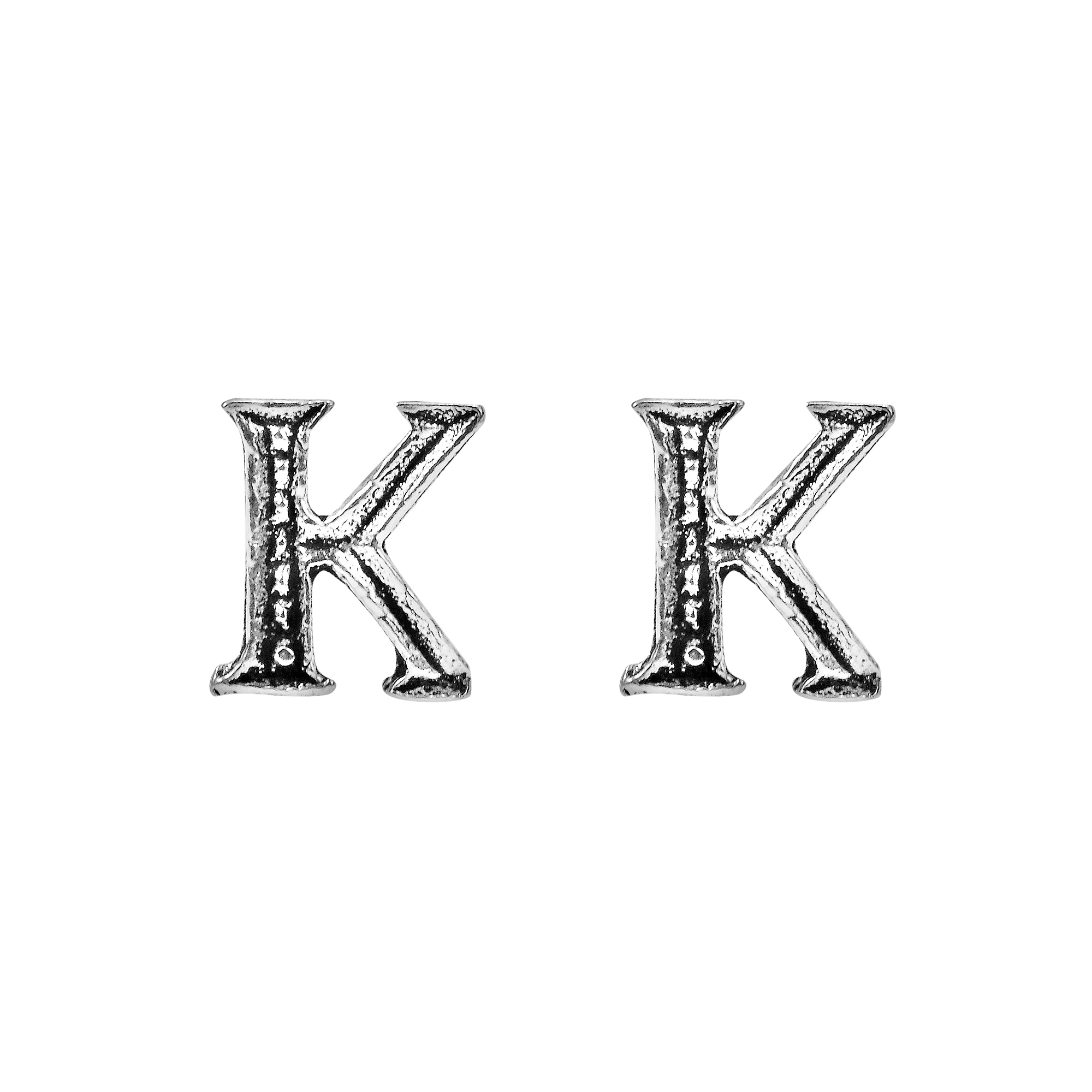 Simple Stylish Sterling Silver Letter K Stud Earrings Aeravida This Simple Yet Stylish Pair Of Earrings Feature A Handmade Sterling Silver Letter These Cool Are Available In Every The Alphabet