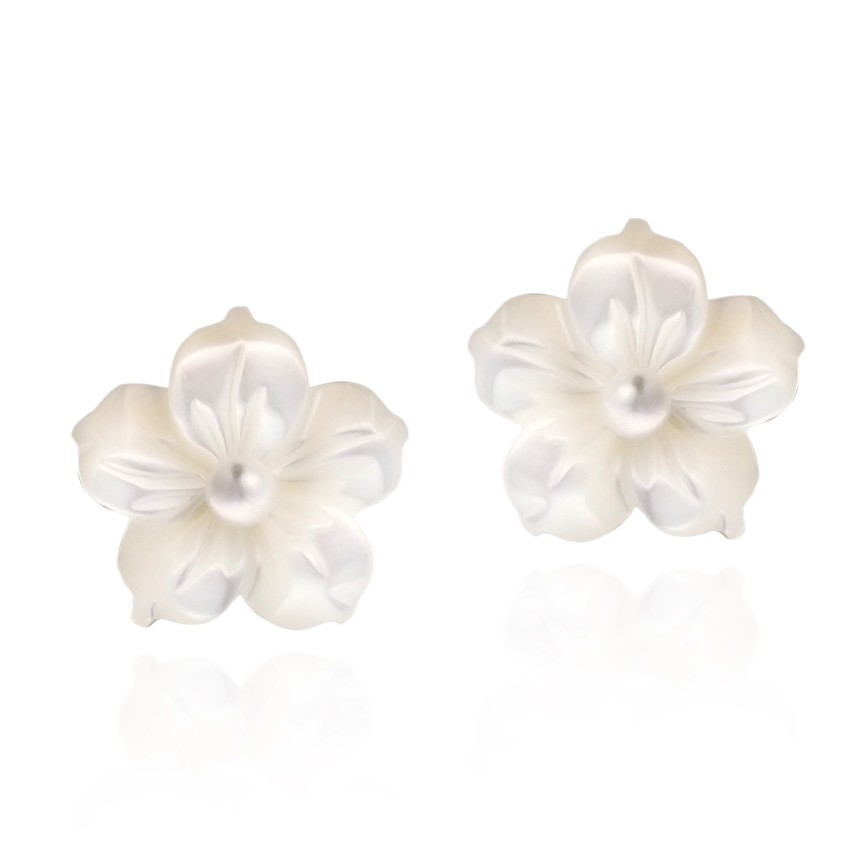 Flower Of New Beginning Mother Pearl Plumeria 925 Silver Flower Of New Beginning Mother Pearl Plumeria 925 Silver Earrings Product