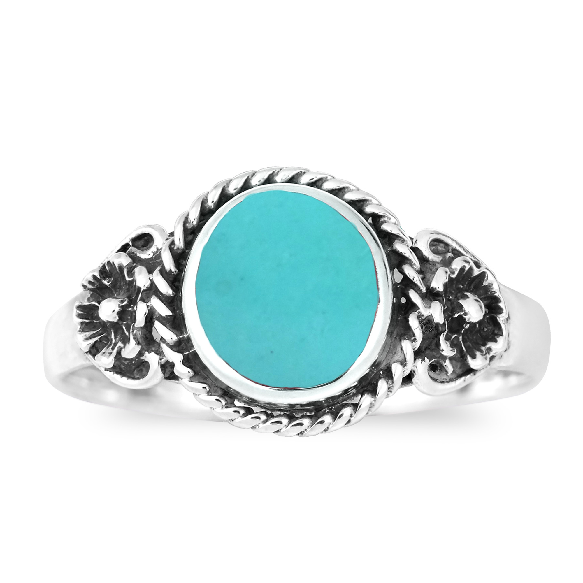 Sterling silver band rings - Floral Sterling Silver Band Ring from Thailand